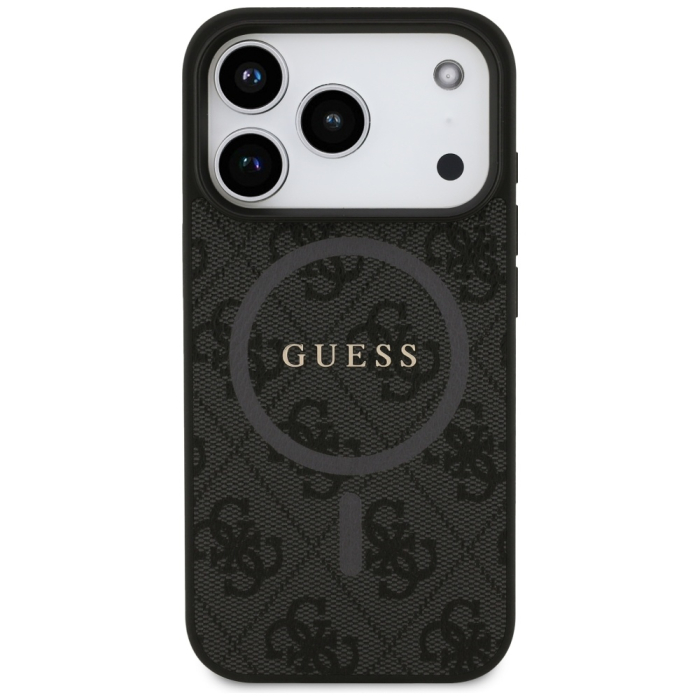 Husa silicon Guess iPhone 17 Pro - 4G Ring Classic Logo MagSafe (GUHMP17LG4GFRK)- Black [1]