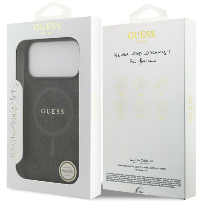 Husa silicon Guess iPhone 17 Pro Max - 4G Ring Classic Logo MagSafe (GUHMP17XG4GFRK) Black [3]