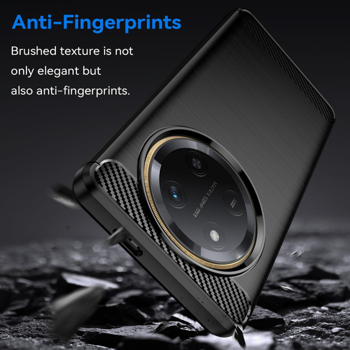 Husa silicon Honor Magic7 Lite / X9c Techsuit - Carbon Silicone - Black [3]