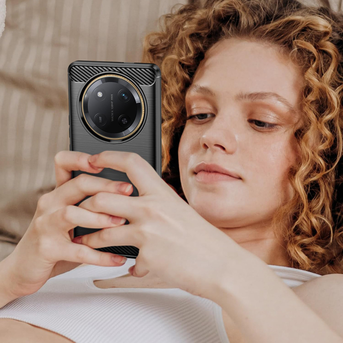 Husa silicon Honor Magic7 Lite / X9c Techsuit - Carbon Silicone - Black [7]