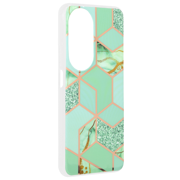 Husa silicon  Honor X7b / X7b 5G / 90 SMART Techsuit - Marble Series  Green Hex [2]