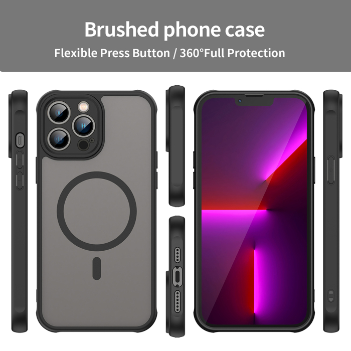 Husa silicon iPhone 13 Pro Max Techsuit - HaloFrost II MagSafe Black [4]