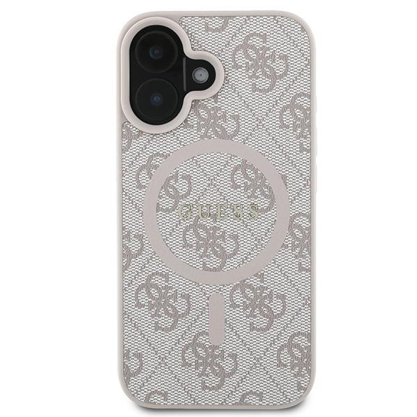 Husa silicon iPhone 16 Plus Guess - 4G Ring Classic Logo MagSafe (GUHMP16MG4GFRP) - Pink [6]