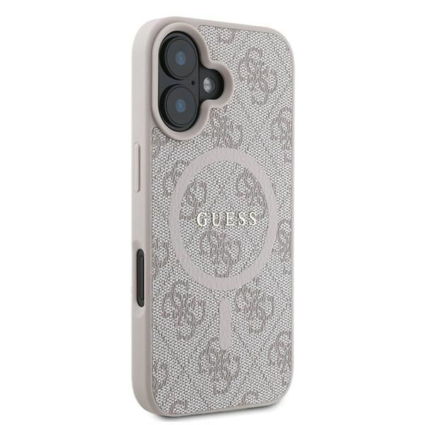 Husa silicon iPhone 16 Plus Guess - 4G Ring Classic Logo MagSafe (GUHMP16MG4GFRP) - Pink [3]
