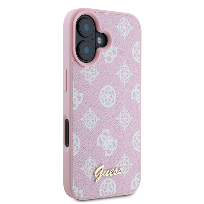 Husa silicon iPhone 16 Plus Guess - Peony Script MagSafe (GUHMP16MPGPYSP)  Pink [2]