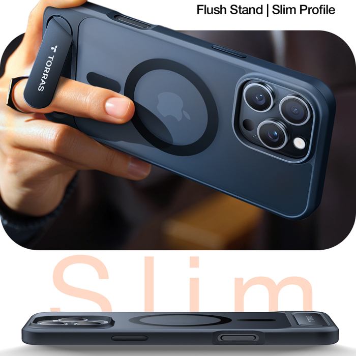 Husa silicon iPhone 16 Pro Torras - Pstand MagSafe Black [2]