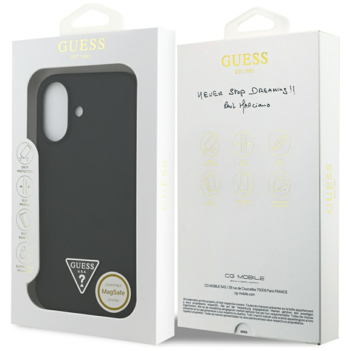 Husa silicon iPhone 17 Guess - Silicone Triangle Logo MagSafe (GUHMP17SSCTRLMK) Black [6]
