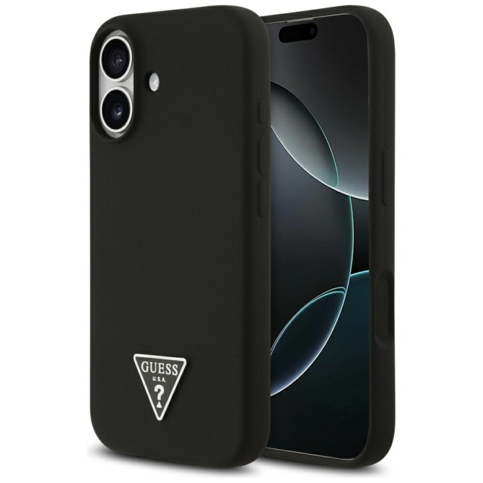 Husa silicon iPhone 17 Guess - Silicone Triangle Logo MagSafe (GUHMP17SSCTRLMK) Black [7]