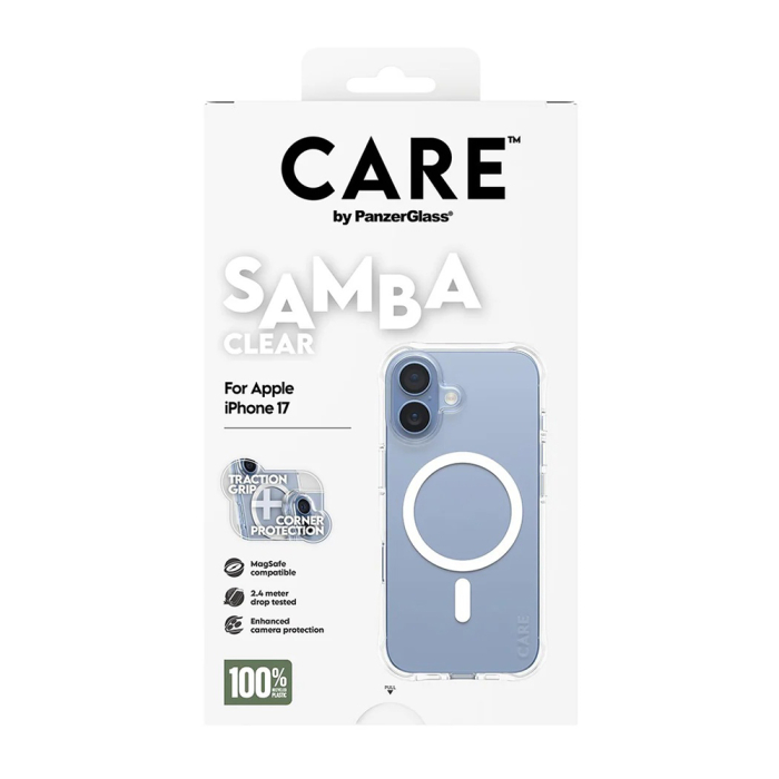 Husa silicon iPhone 17 PanzerGlass - CARE Fashionable Case w. White MagSafe Transparent [6]
