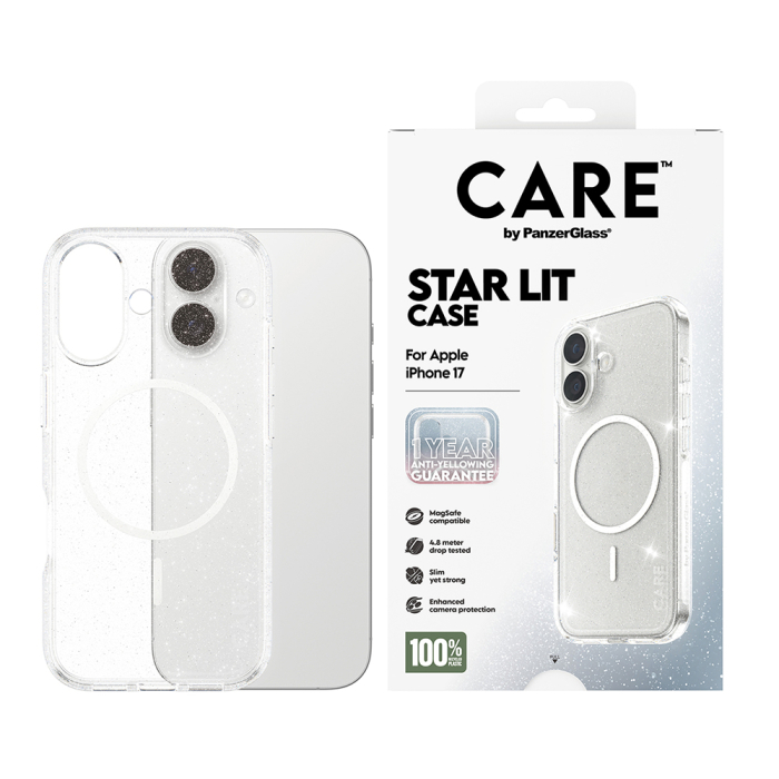 Husa silicon iPhone 17 PanzerGlass - CARE Flagship Urban Explorer Star Lit White MagSafe Clear [5]