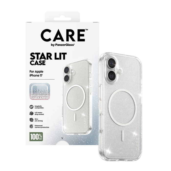 Husa silicon iPhone 17 PanzerGlass - CARE Flagship Urban Explorer Star Lit White MagSafe Clear [7]