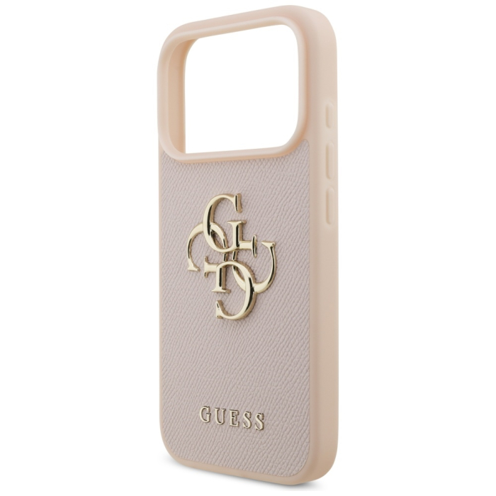 Husa silicon iPhone 17 Pro Guess - Hardcase 4G Grained Big and Classic Logo (GUHCP17LPGT4MBP) Pink [6]