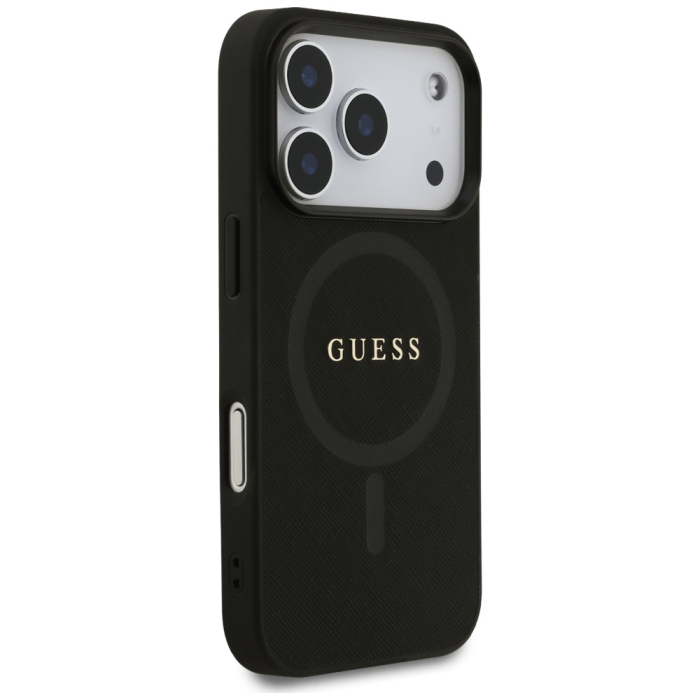 Husa silicon iPhone 17 Pro Max Guess - Saffiano Classic Logo MagSafe (GUHMP17XPSAHMCK) Black [2]