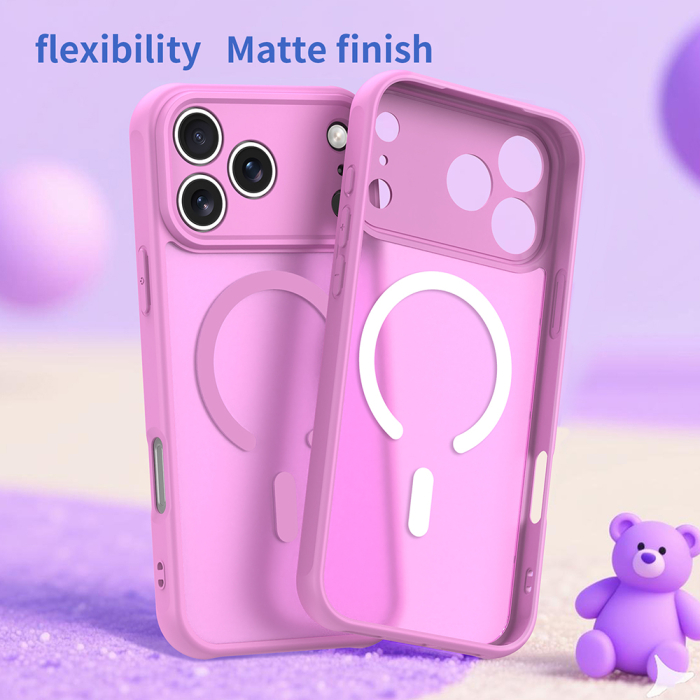 Husa silicon iPhone 17 Pro Max Techsuit - HaloFrost II MagSafe Pink [5]