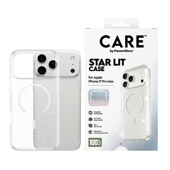 Husa silicon iPhone 17 Pro PanzerGlass® - CARE Flagship Urban Explorer Star Lit White MagSafe Clear [6]