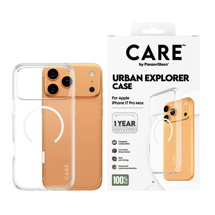 Husa silicon iPhone 17 Pro PanzerGlass® - CARE Flagship Urban Explorer White MagSafe Clear [2]