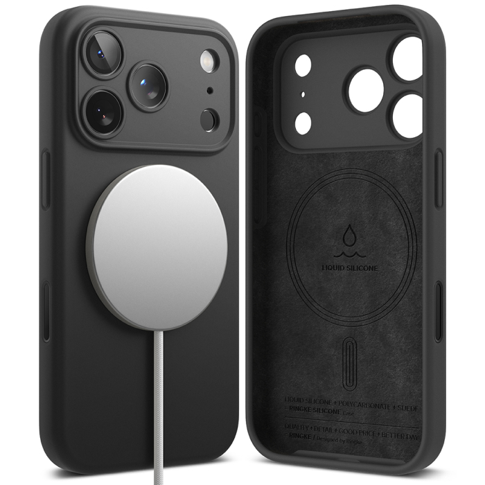 Husa silicon iPhone 17 Pro Ringke - Silicone Magnetic MagSafe Black [3]