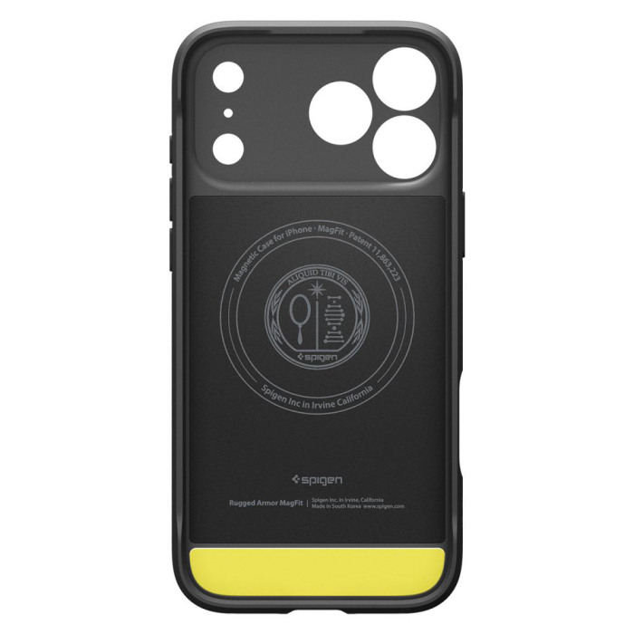 Husa silicon iPhone 17 Pro Spigen - Rugged Armor MagSafe Matte Black [6]