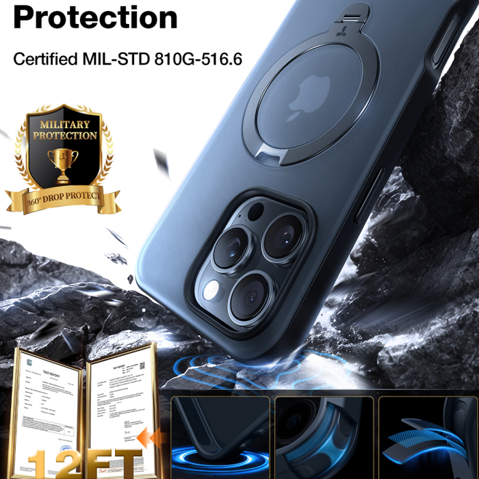 Husa silicon iPhone 17 Pro Torras - Ostand Spin MagSafe Series Clear [6]