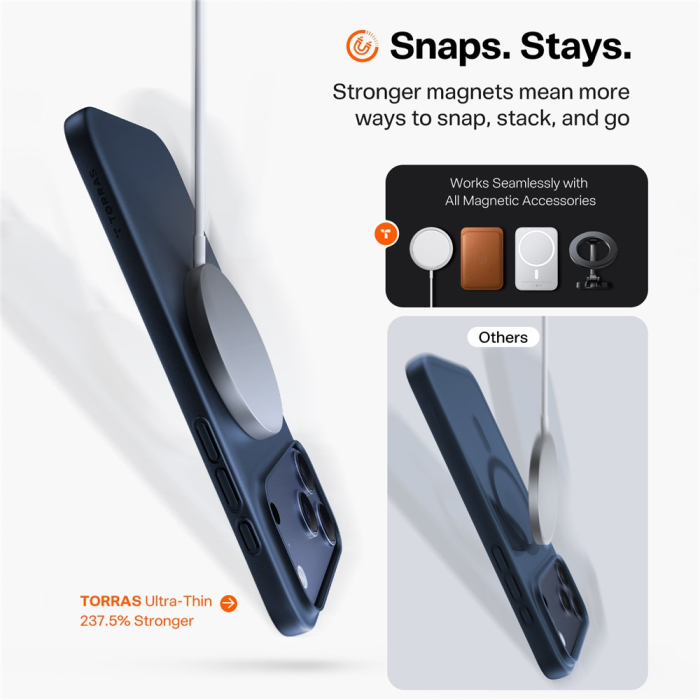 Husa silicon iPhone 17 Pro Torras - SlimFit MagSafe Series Clear [7]