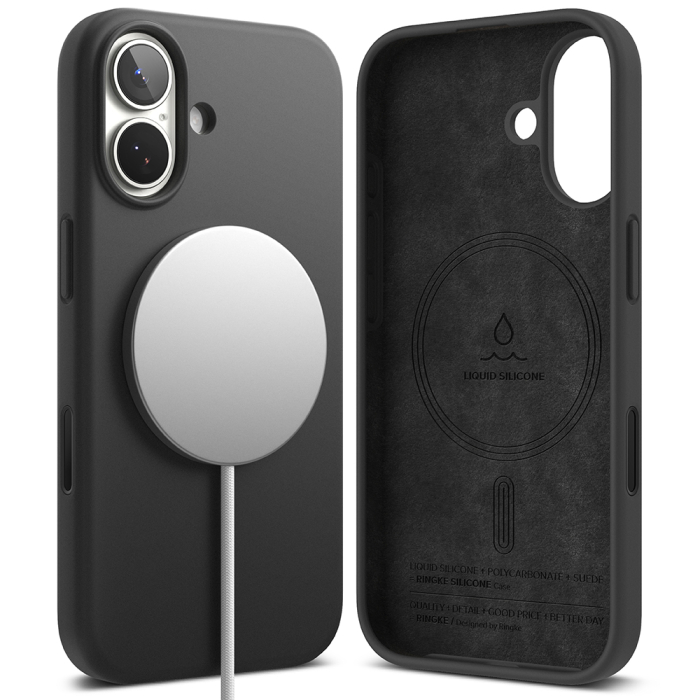 Husa silicon iPhone 17 Ringke - Silicone Magnetic MagSafe Black [3]