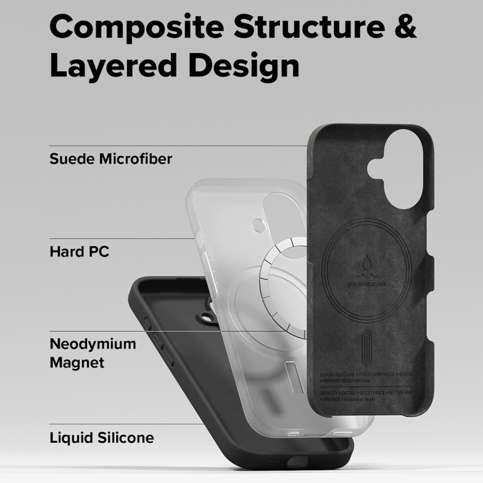 Husa silicon iPhone 17 Ringke - Silicone Magnetic MagSafe Black [5]