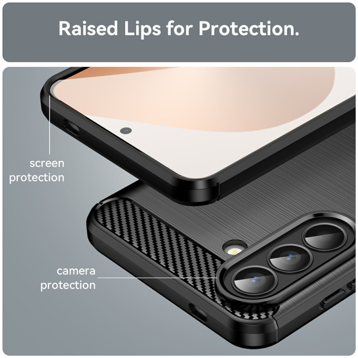 Husa silicon Samsung Galaxy A57 5G Techsuit - Carbon Silicone Black [2]