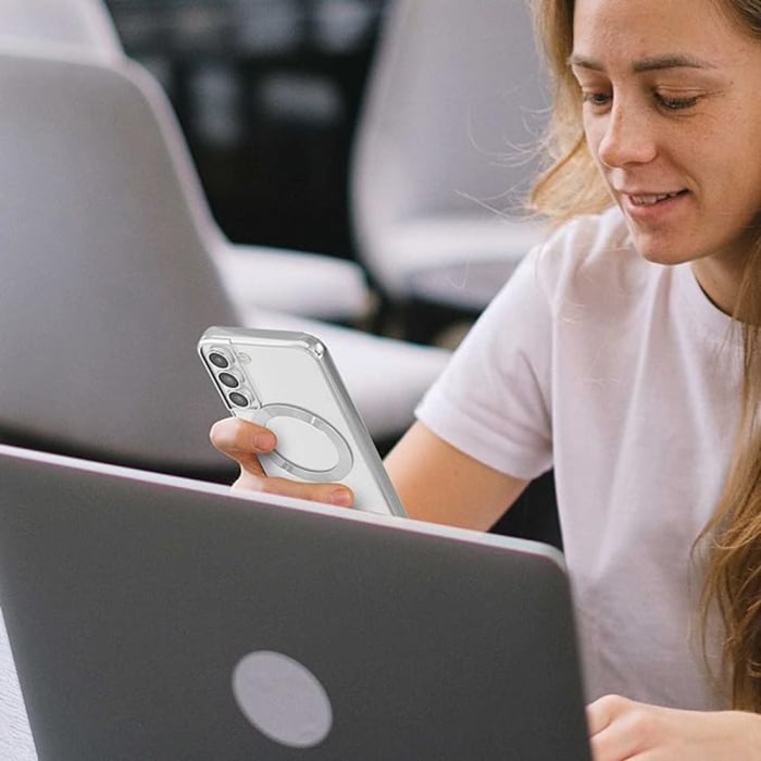 Husa silicon Samsung Galaxy S21 FE 5G Techsuit - Luxury Crystal MagSafe Black [5]