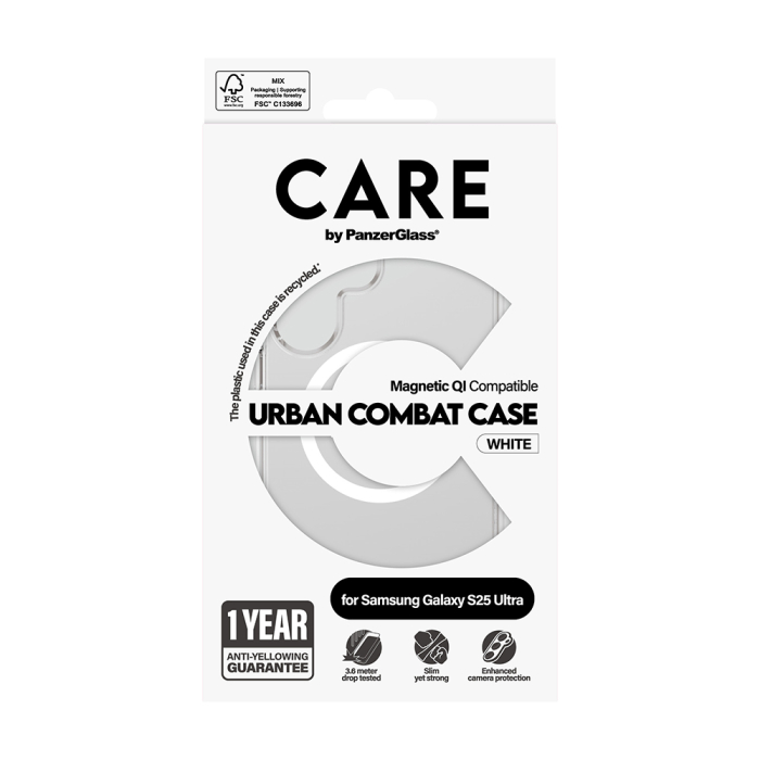 Husa silicon Samsung Galaxy S25 Ultra PanzerGlass - CARE Flagship Urban Combat White Qi Compatible Clear [3]