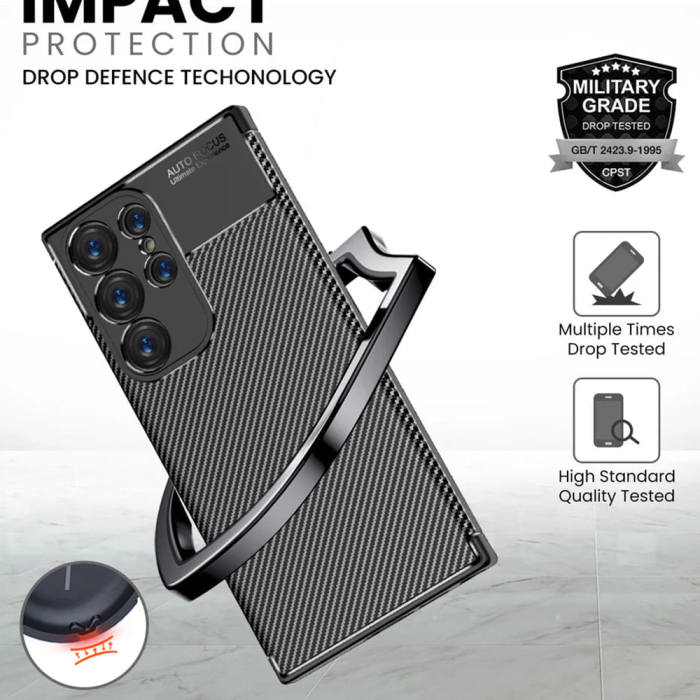 Husa silicon Samsung Galaxy S25 Ultra Techsuit - CarbonFiber Black [3]