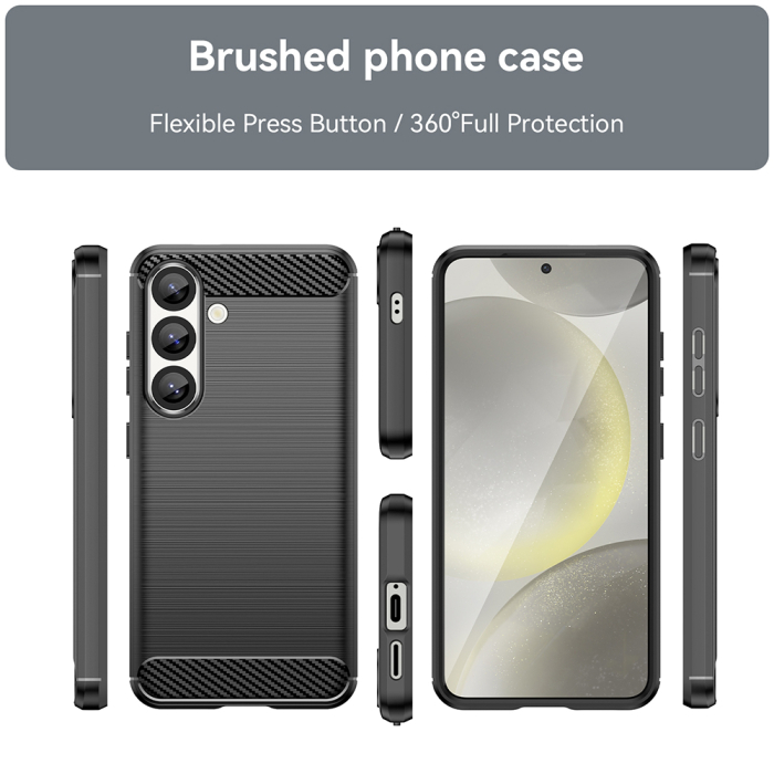 Husa silicon Samsung Galaxy S26 Techsuit - Carbon Silicone Black [2]