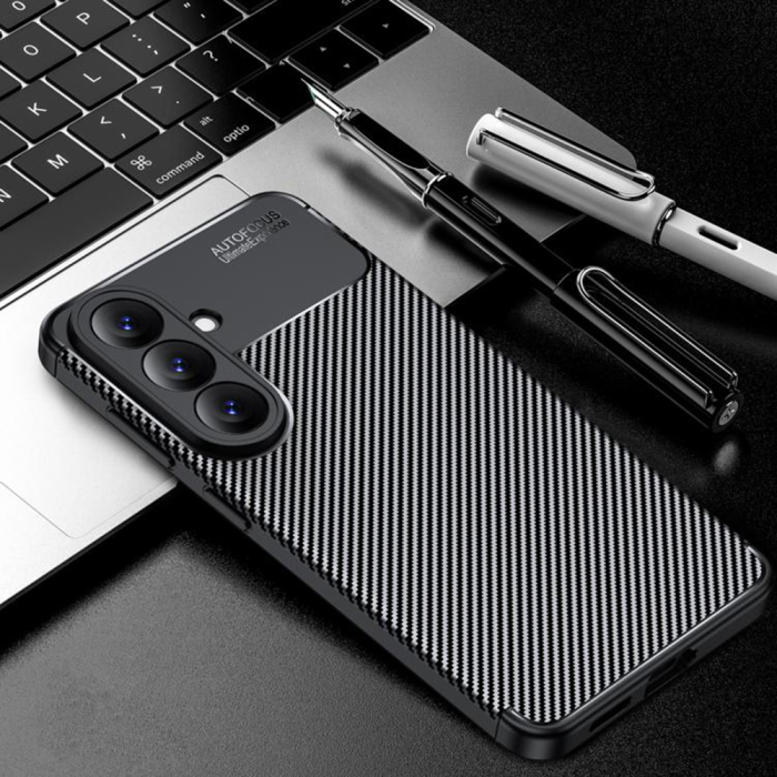 Husa silicon Samsung Galaxy S26 Techsuit - CarbonFiber Black [6]