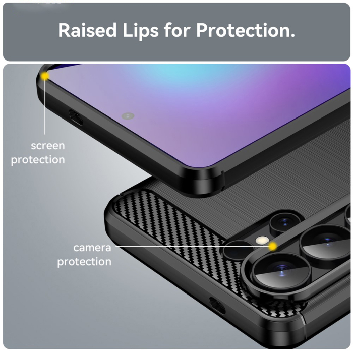 Husa silicon Samsung Galaxy S26 Ultra Techsuit - Carbon Silicone Black [2]