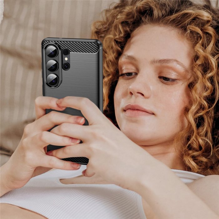 Husa silicon Samsung Galaxy S26 Ultra Techsuit - Carbon Silicone Black [3]