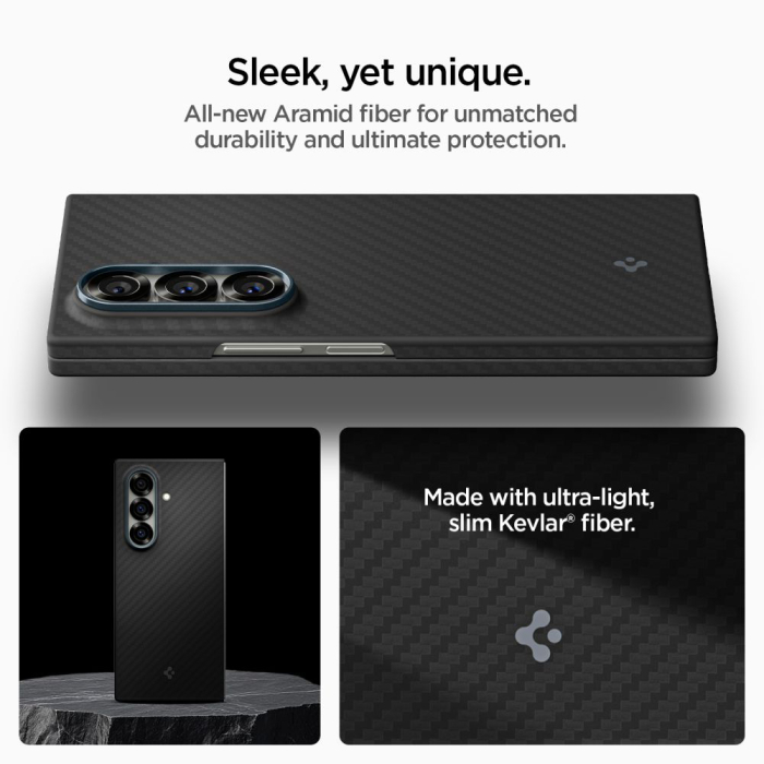 Husa silicon Samsung Galaxy Z Fold7 Spigen - Air Skin Aramid Black [2]