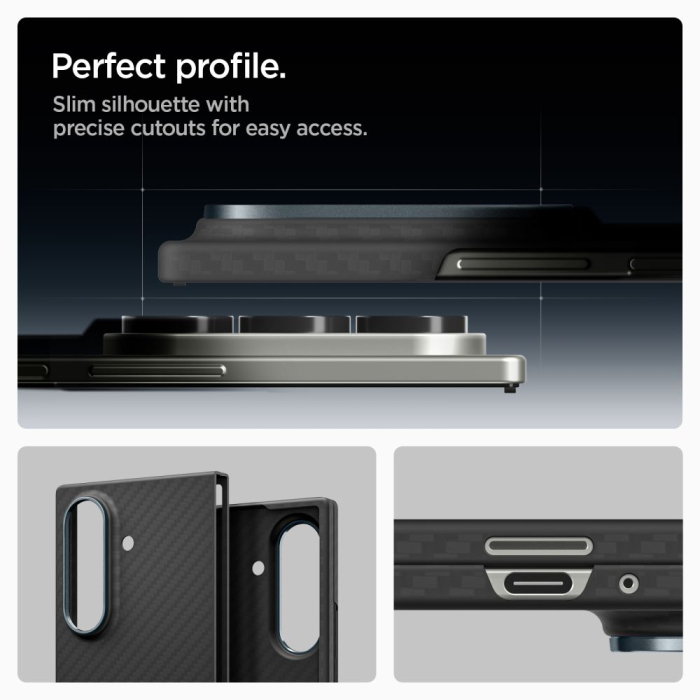 Husa silicon Samsung Galaxy Z Fold7 Spigen - Air Skin Aramid Black [1]
