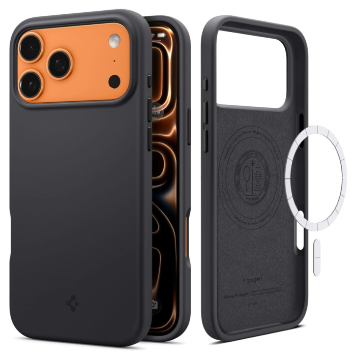 Husa silicon Spigen - Silicone Fit MagSafe (ACS10335) - iPhone 17 Pro - Black [7]