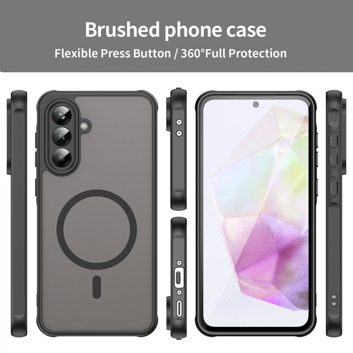 Husa silicon Techsuit - HaloFrost II MagSafe - Samsung Galaxy A56 5G - Black [2]