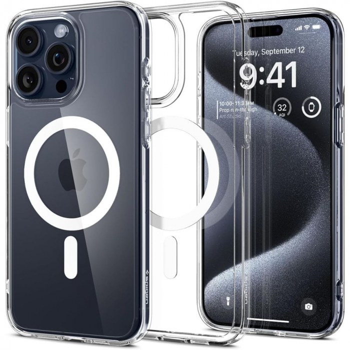 Husa Spigen Ultra Hybrid IPhone 15 Pro Magsafe alb [7]