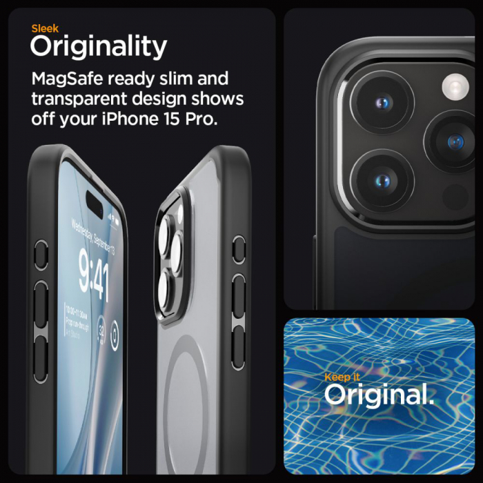 Husa Spigen Ultra Hybrid IPhone 15 Pro Magsafe mata negru [5]