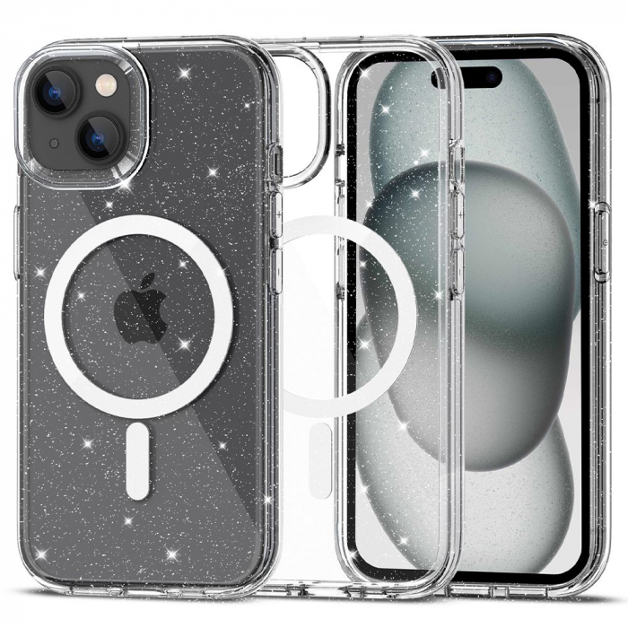 Husa Tech-Protect Flexair Hybrid Iphone 15 glitter magsafe [2]