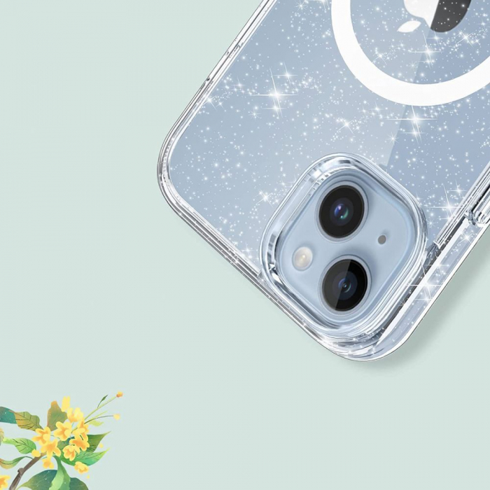 Husa Tech-Protect Flexair Hybrid Iphone 15 Plus glitter magsafe [3]