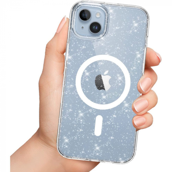 Husa Tech-Protect Flexair Hybrid Iphone 15 Plus glitter magsafe [2]