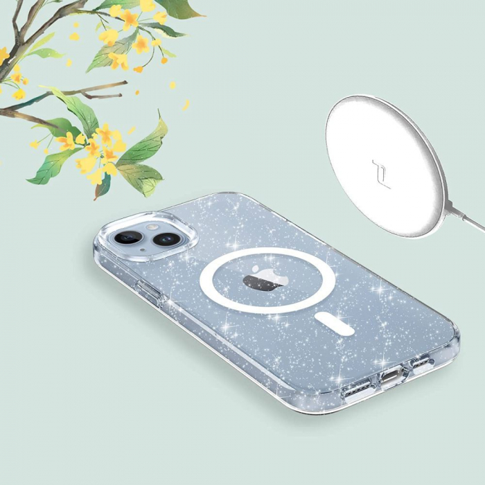 Husa Tech-Protect Flexair Hybrid Iphone 15 Plus glitter magsafe [4]