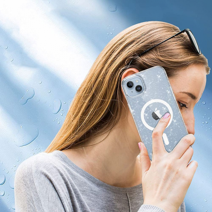 Husa Tech-Protect Flexair Hybrid Iphone 15 Plus glitter magsafe [5]