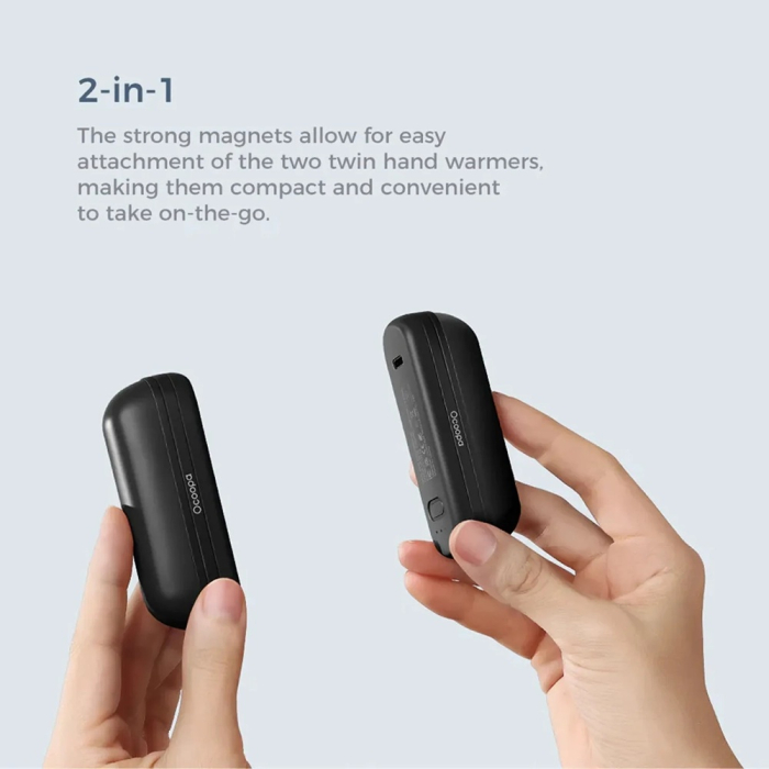 Incalzitoare de maini Ocoopa UT2s Mini (UT3055-OG) - Type-C, Magnetic Design, PoketSized, 3 Levels, 2x 2600mAh - Orange [7]