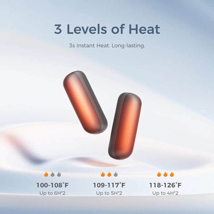 Incalzitoare de maini Ocoopa UT2s Mini (UT3055-OG) - Type-C, Magnetic Design, PoketSized, 3 Levels, 2x 2600mAh - Orange [5]