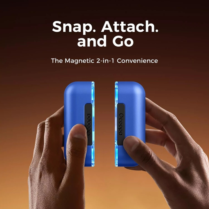 Incalzitoare de maini Ocoopa with Power Bank, Magnetic Design, 7 LED Lights, Type-C, 18W, 2x5000mAh - Red [4]