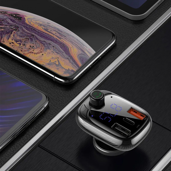 Incarcator auto Baseus T-Typed modulator FM 2xUSB CCTM000101 3.4A [6]