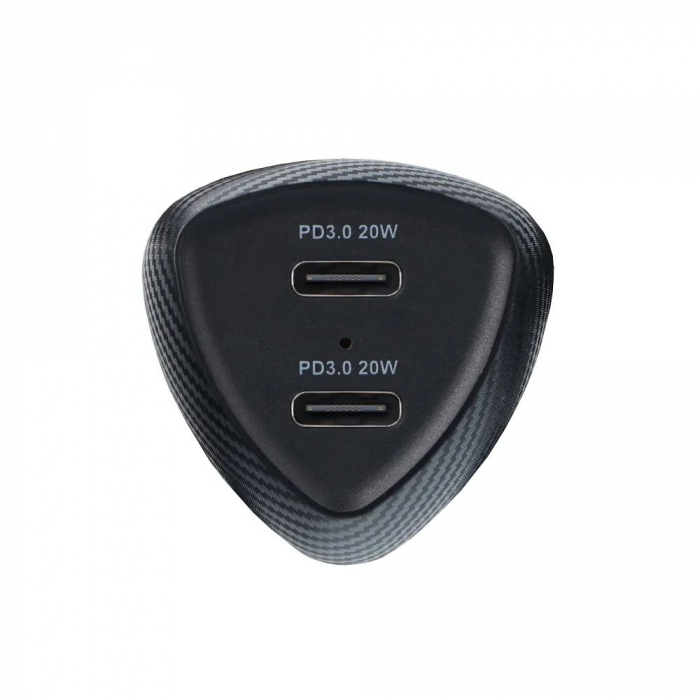 Incarcator auto Forcell F-energy carbon 2x type c 40w [5]